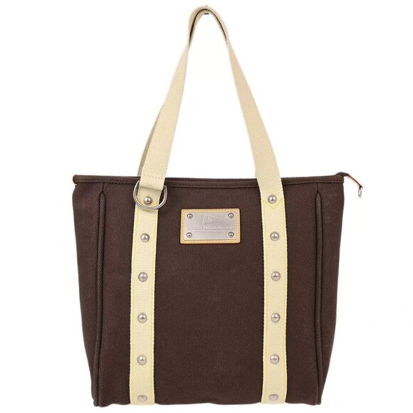 Louis Vuitton Brown Antigua Cabas MM Tote Bag - Picture 2 of 11